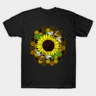 Sunflower Hippie Bees T-Shirt